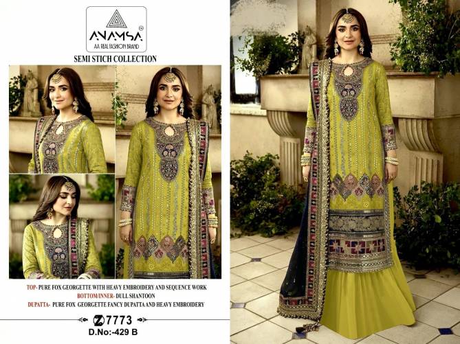 Anamsa 429 A To D Hit Colors Georgette Pakistani Suits Wholesale Shop In Surat